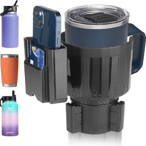 Cup Holder Expander for Car with Phone Holder - Fits Large 32/40 oz Bottles,
